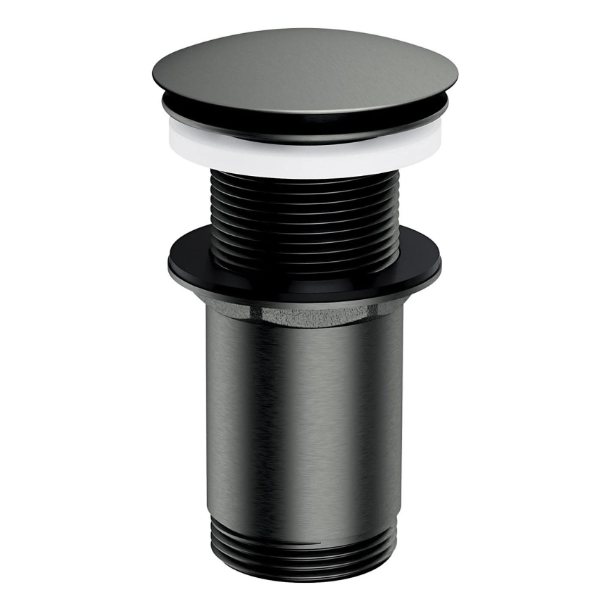OMNIRES A716GR - Umyvadlová výpusť CLICK-CLACK pr. 6,6 cm kartáčovaný grafit