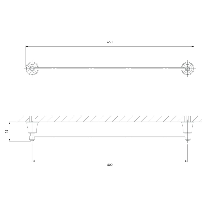 OMNIRES AL53216CR - Nástěnný věšák na ručníky ART LINE 65 cm lesklý chrom
