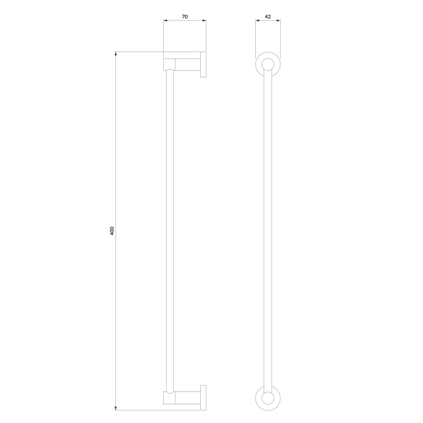 OMNIRES MP60214BL - Nástěnný věšák na ručníky MODERN PROJECT 40 cm matná černá