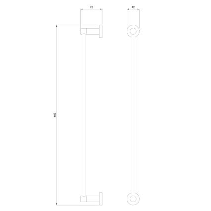 OMNIRES MP60216BL - Nástěnný věšák na ručníky MODERN PROJECT 60 cm matná černá