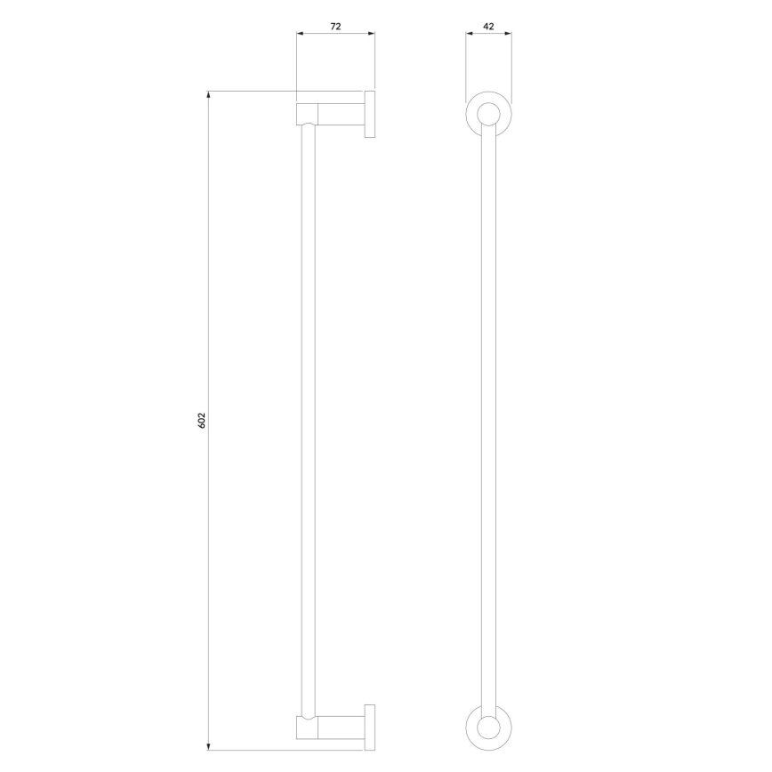 OMNIRES MP60216BL - Nástěnný věšák na ručníky MODERN PROJECT 60 cm matná černá