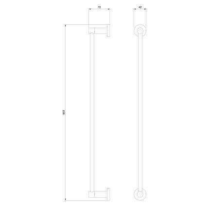 OMNIRES MP60216CR - Nástěnný věšák na ručníky MODERN PROJECT 60 cm lesklý chrom