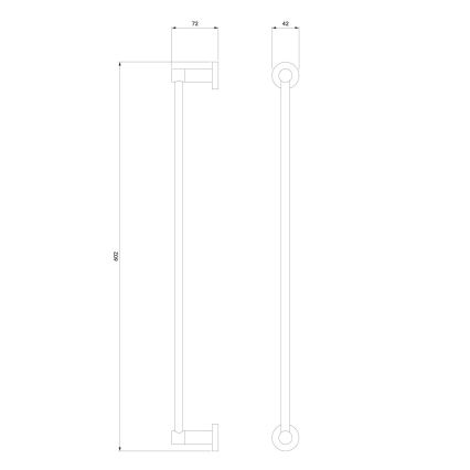 OMNIRES MP60216GR - Nástěnný věšák na ručníky MODERN PROJECT 60 cm grafit