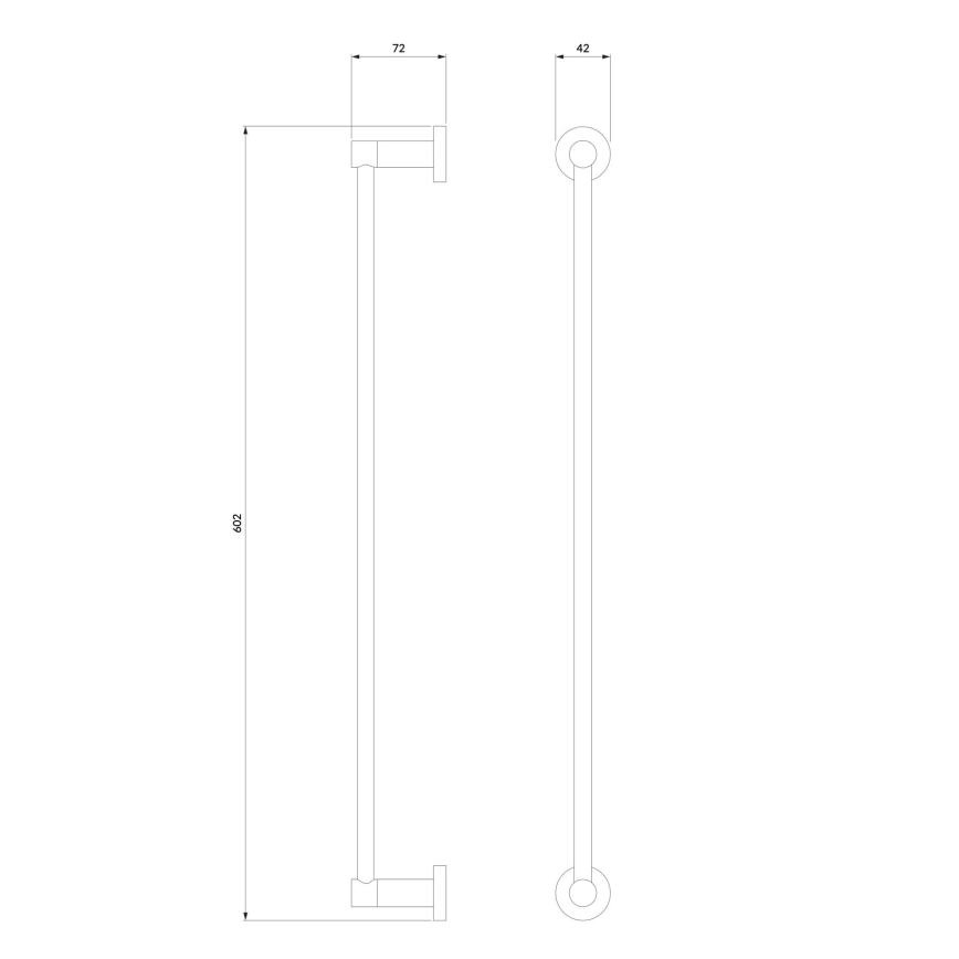OMNIRES MP60216GR - Nástěnný věšák na ručníky MODERN PROJECT 60 cm grafit