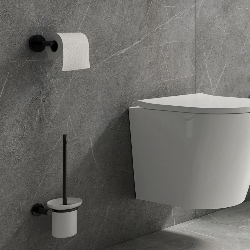 OMNIRES MP60620BL - Nástěnná WC štětka MODERN PROJECT matná černá