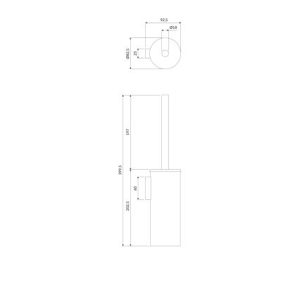 OMNIRES MP60621BL - Nástěnná WC štětka MODERN PROJECT matná černá