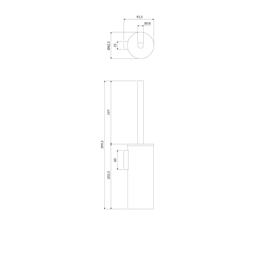 OMNIRES MP60621BL - Nástěnná WC štětka MODERN PROJECT matná černá