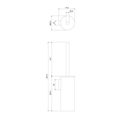 OMNIRES MP60621CR - Nástěnná WC štětka MODERN PROJECT lesklý chrom