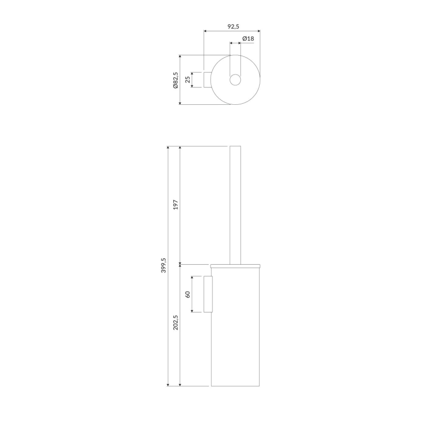 OMNIRES MP60621CR - Nástěnná WC štětka MODERN PROJECT lesklý chrom