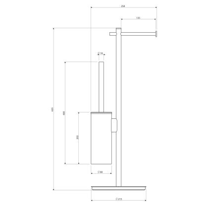 OMNIRES MP60810CR - Stojan na toaletní papír a WC štětku MODERN PROJECT lesklý chrom