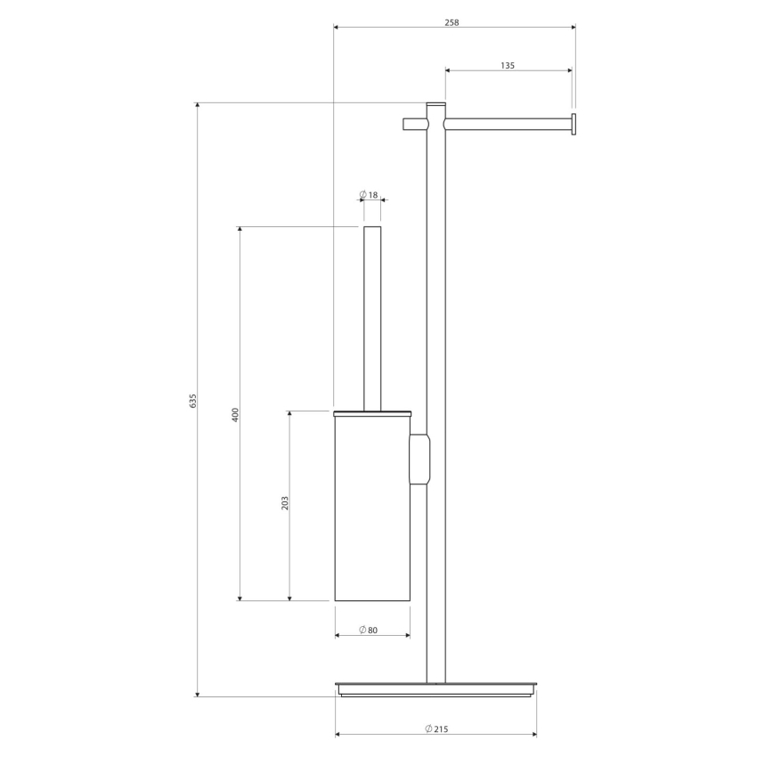 OMNIRES MP60810CR - Stojan na toaletní papír a WC štětku MODERN PROJECT lesklý chrom