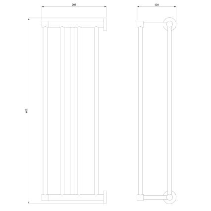OMNIRES MP60920CR - Nástěnný věšák na ručníky MODERN PROJECT 60 cm lesklý chrom
