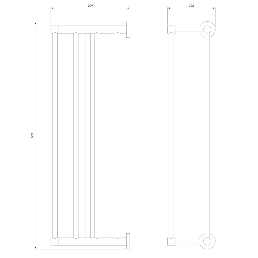 OMNIRES MP60920CR - Nástěnný věšák na ručníky MODERN PROJECT 60 cm lesklý chrom