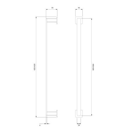 OMNIRES NL80214CR - Nástěnný věšák na ručníky NELSON 42 cm lesklý chrom