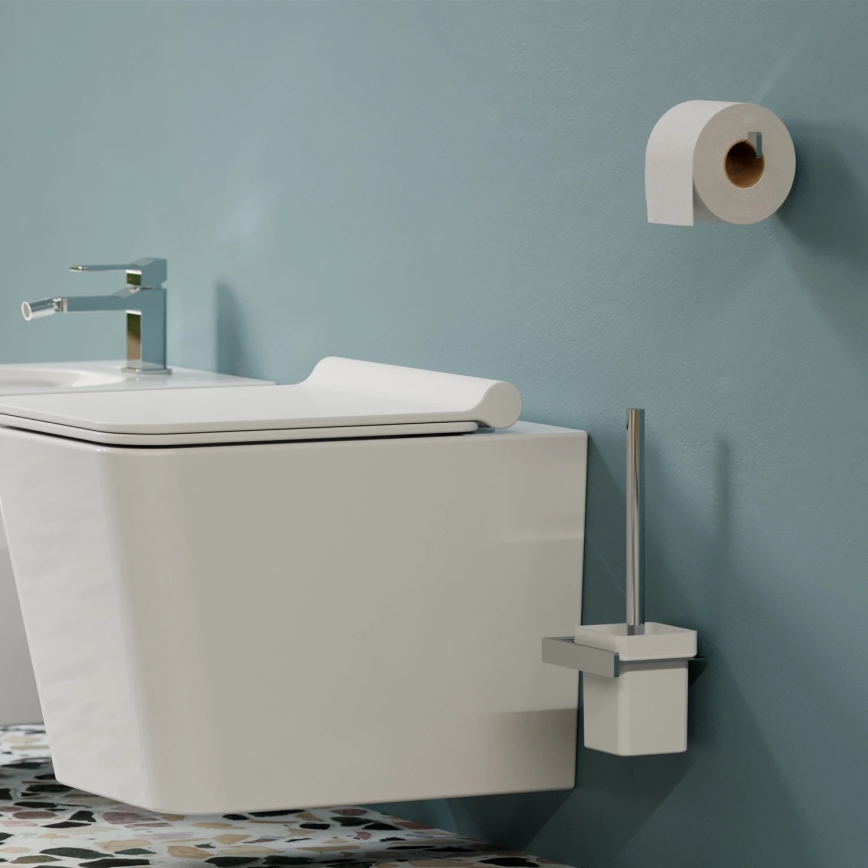 OMNIRES NL80620CR - Nástěnná WC štětka NELSON lesklý chrom