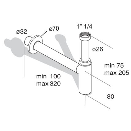 Omp tea - Umyvadlový sifon TEA MINITOTI lesklý chrom