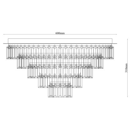 Ondaluce - Křišťálové stropní svítidlo CASTLE 12xG9/7W/230V pr. 60 cm zlatá