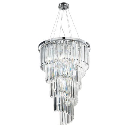Ondaluce - Křišťálový lustr na lanku ALEXANDER 10xE14/10W/230V pr. 50 cm lesklý chrom