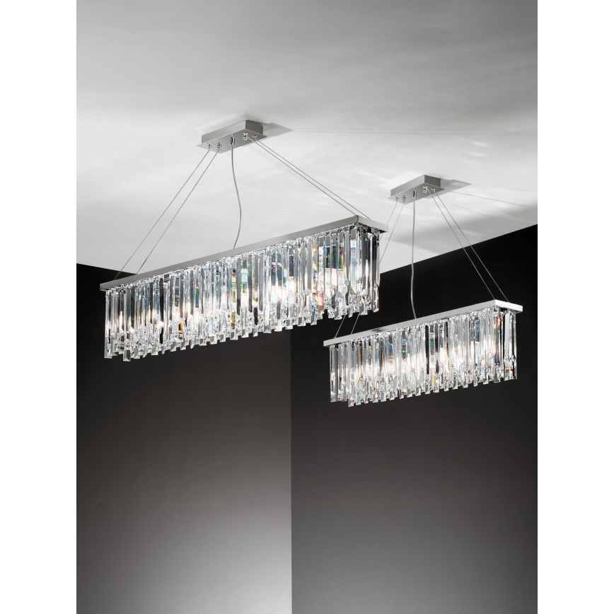Ondaluce - Křišťálový lustr na lanku BATIDA 8xE14/10W/230V lesklý chrom