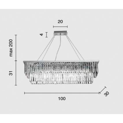 Ondaluce - Křišťálový lustr na lanku DAIQUIRI 8xE14/10W/230V lesklý chrom