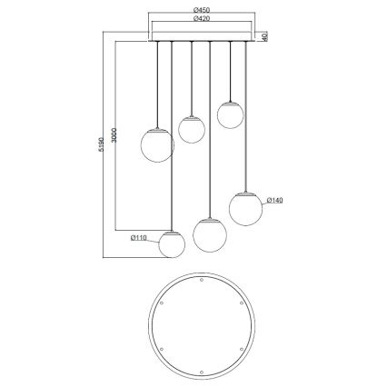 Ondaluce - LED Lustr na lanku SANTOS LED/48W/230V pr. 45 cm zlatá/bílá