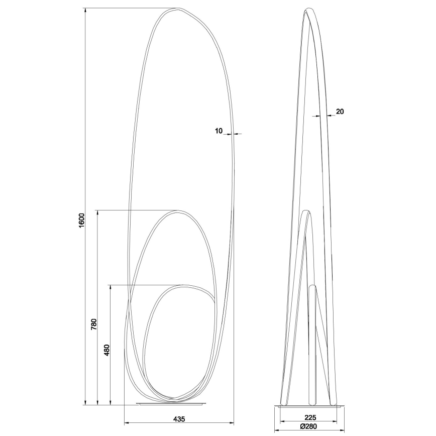 Ondaluce - LED Stmívatelná stojací lampa GOLDEN LED/45W/230V zlatá