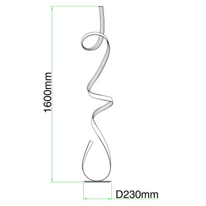Ondaluce - LED Stmívatelná stojací lampa LUMEN LED/30W/230V 160 cm stříbrná