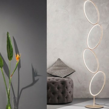 Ondaluce - LED Stmívatelná stojací lampa RICE LED/38W/230V 166 cm zlatá