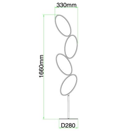 Ondaluce - LED Stmívatelná stojací lampa RICE LED/38W/230V zlatá