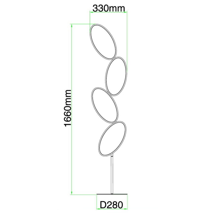 Ondaluce - LED Stmívatelná stojací lampa RICE LED/38W/230V zlatá