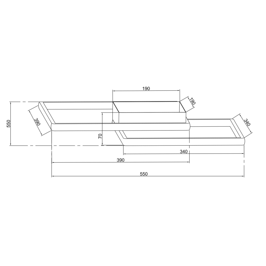 Ondaluce - LED Stmívatelné stropní svítidlo DOWEL LED/46W/230V 55x55 cm stříbrná