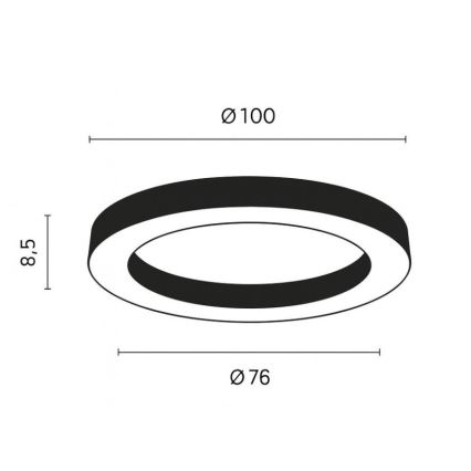 Ondaluce - LED Stmívatelné stropní svítidlo GLOBUS LED/80W/230V 3000/4000K pr. 100 cm černá