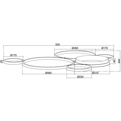 Ondaluce - LED Stmívatelné stropní svítidlo POIS LED/68W/230V stříbrná