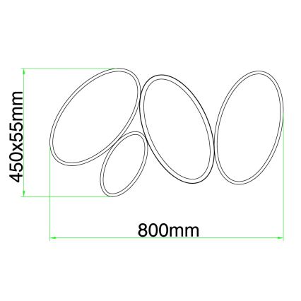 Ondaluce - LED Stmívatelné stropní svítidlo RICE LED/34W/230V 45x80 cm zlatá