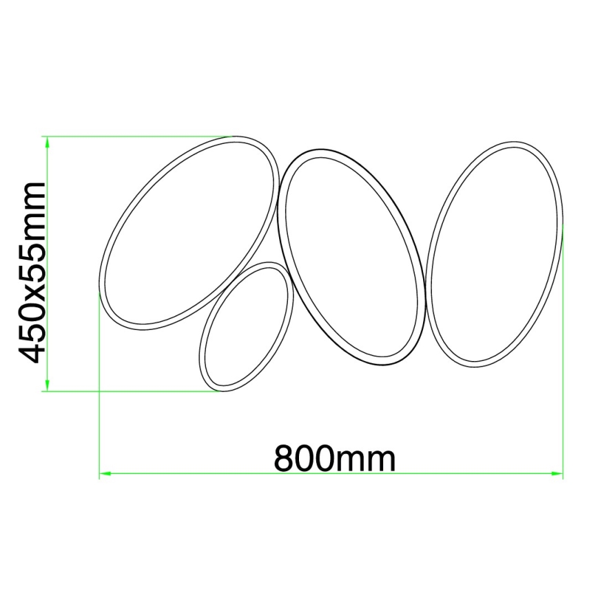 Ondaluce - LED Stmívatelné stropní svítidlo RICE LED/34W/230V 45x80 cm zlatá