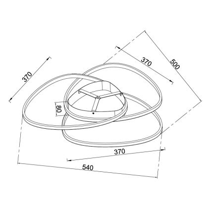 Ondaluce - LED Stmívatelné stropní svítidlo ROSE LED/60W/230V 50x54 cm stříbrná