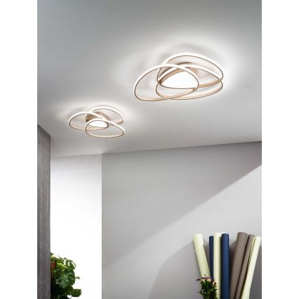 Ondaluce - LED Stmívatelné stropní svítidlo ROSE LED/60W/230V 50x54 cm zlatá
