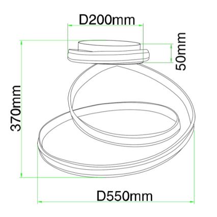 Ondaluce - LED Stmívatelné stropní svítidlo VUELTA LED/37W/230V pr. 55 cm bílá