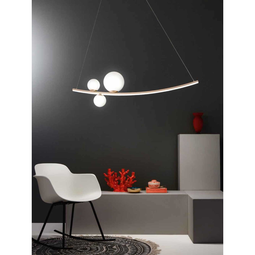 Ondaluce - LED Stmívatelný lustr na lanku ALTALENA LED/48W/230V zlatá/bílá