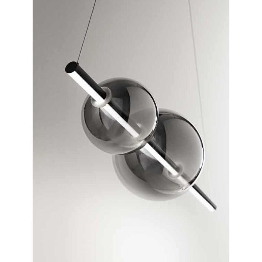 Ondaluce - LED Stmívatelný lustr na lanku FUFI LED/40W/230V černá/kouřová černá