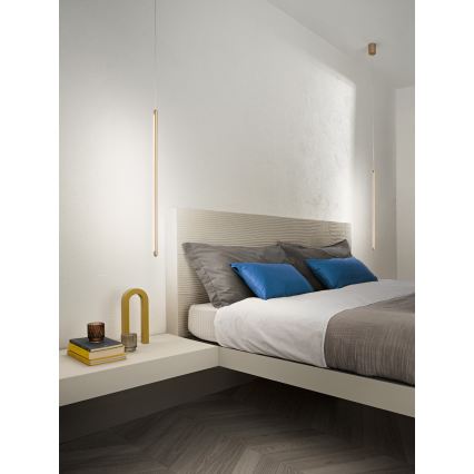 Ondaluce - LED Stmívatelný lustr na lanku GENIUS LED/12W/230V pr. 1,5 cm zlatá