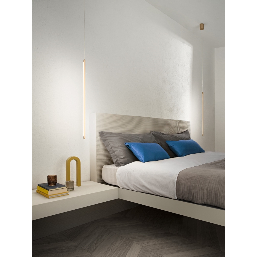 Ondaluce - LED Stmívatelný lustr na lanku GENIUS LED/12W/230V pr. 1,5 cm zlatá