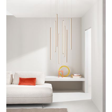 Ondaluce - LED Stmívatelný lustr na lanku GENIUS LED/12W/230V pr. 1,5 cm zlatá