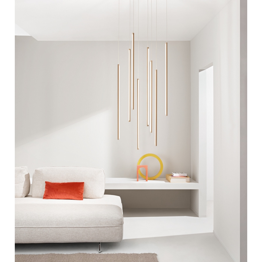 Ondaluce - LED Stmívatelný lustr na lanku GENIUS LED/12W/230V pr. 1,5 cm zlatá