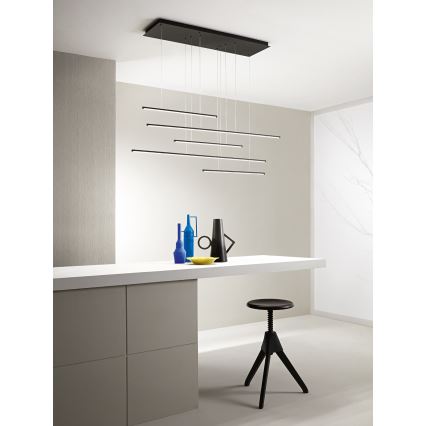 Ondaluce - LED Stmívatelný lustr na lanku GENIUS LED/72W/230V černá