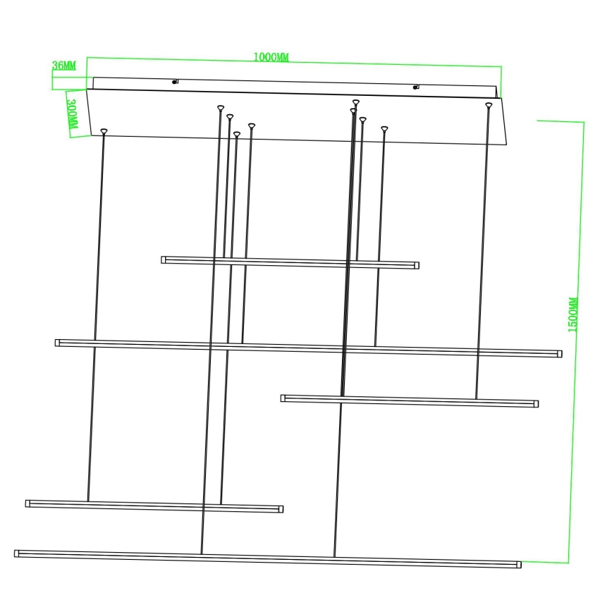 Ondaluce - LED Stmívatelný lustr na lanku GENIUS LED/72W/230V černá