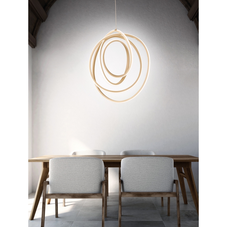 Ondaluce - LED Stmívatelný lustr na lanku GOLDEN LED/50W/230V pr. 50 cm zlatá