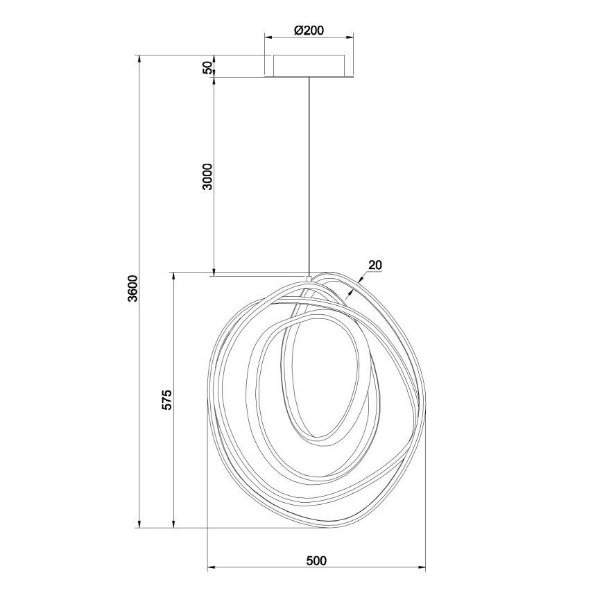 Ondaluce - LED Stmívatelný lustr na lanku GOLDEN LED/50W/230V zlatá
