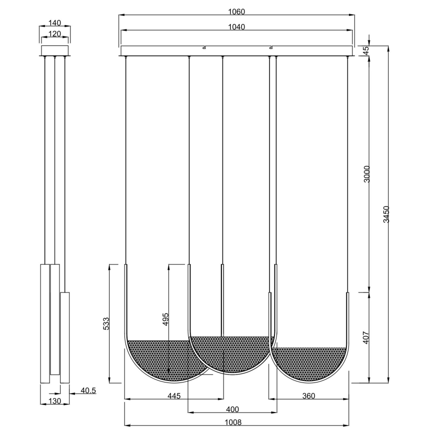 Ondaluce - LED Stmívatelný lustr na lanku LOTUS LED/70W/230V zlatá
