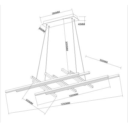 Ondaluce - LED Stmívatelný lustr na lanku MOVIDA LED/114W/230V zlatá